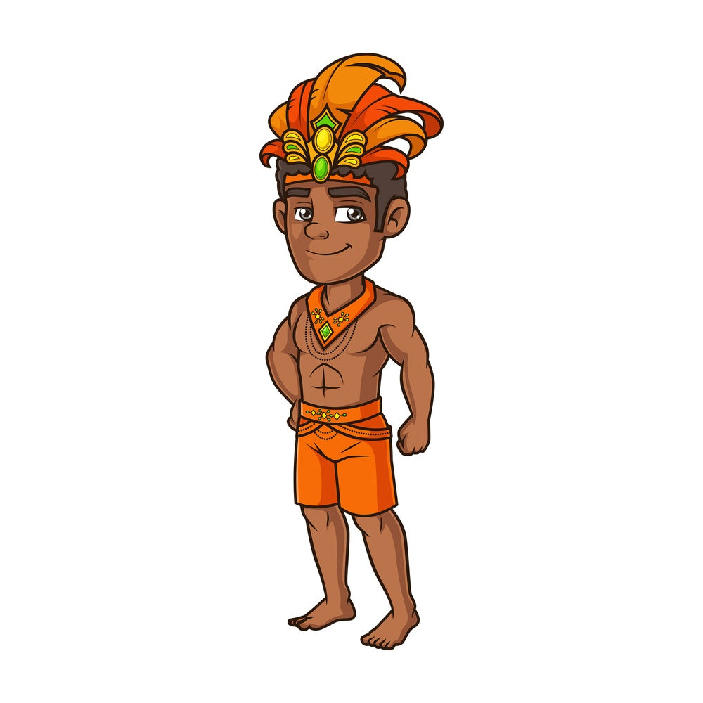 Male brazilian dancer. PNG - JPG and vector EPS (infinitely scalable).