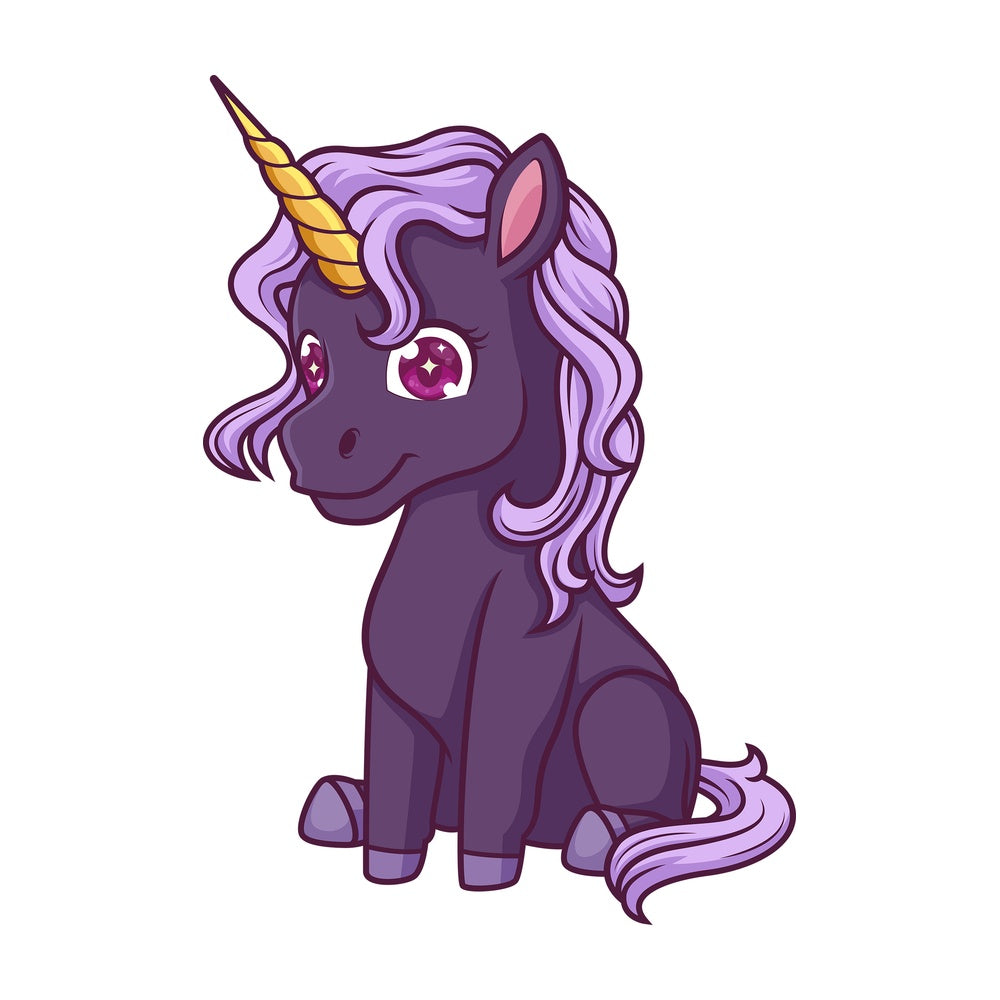 Purple unicorn. PNG - JPG and vector EPS (infinitely scalable).