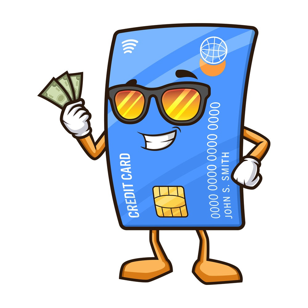 Credit card holding cash. PNG - JPG and vector EPS (infinitely scalable).