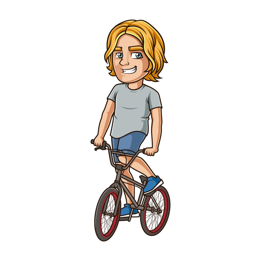 Young man riding bmx bike. PNG - JPG and vector EPS (infinitely scalable).