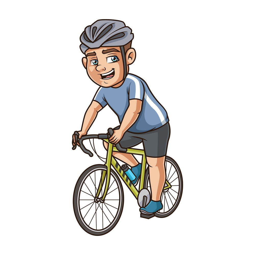 Chubby man on mountain bike. PNG - JPG and vector EPS (infinitely scalable).