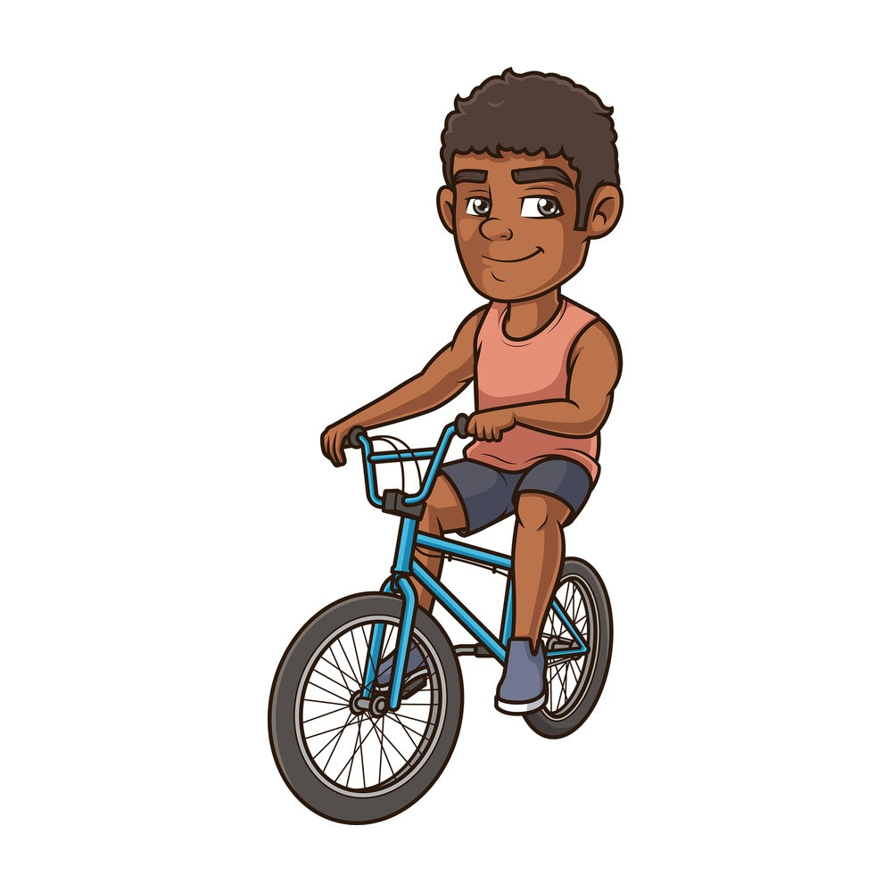 Black man on bmx bike. PNG - JPG and vector EPS (infinitely scalable).