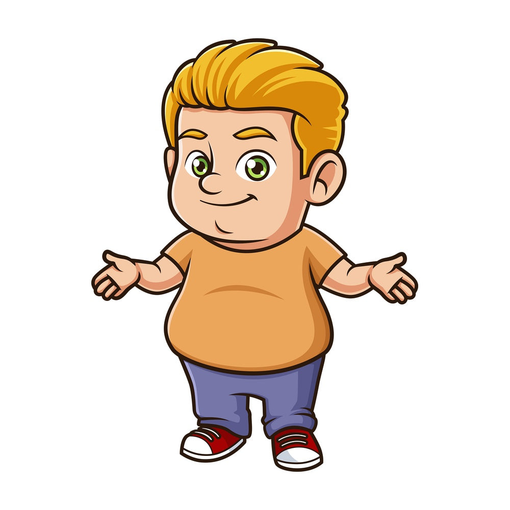 Happy chubby kid. PNG - JPG and vector EPS (infinitely scalable).