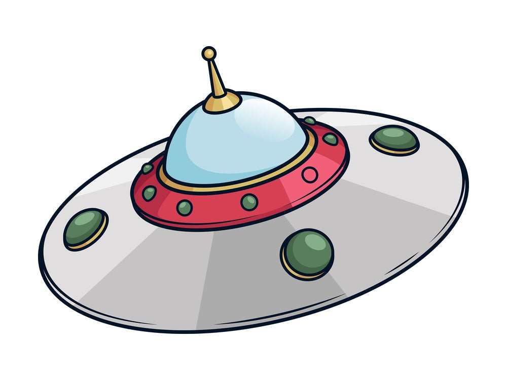 Retro ufo flying saucer. PNG - JPG and vector EPS (infinitely scalable).