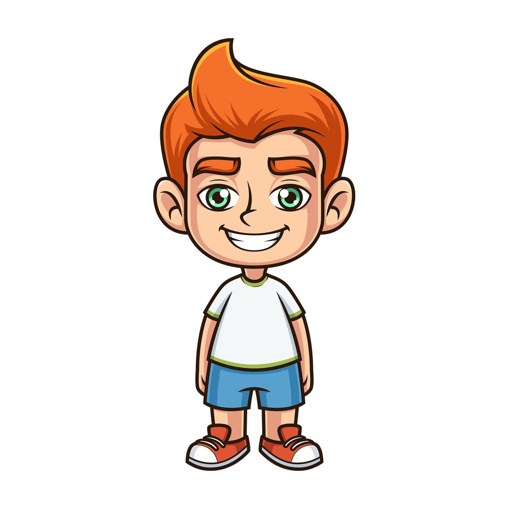Happy ginger boy. PNG - JPG and vector EPS (infinitely scalable).
