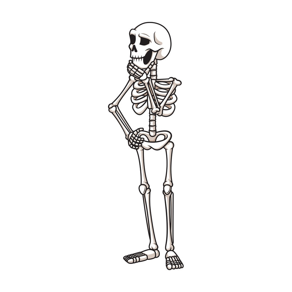 Confused skeleton thinking. PNG - JPG and vector EPS (infinitely scalable).