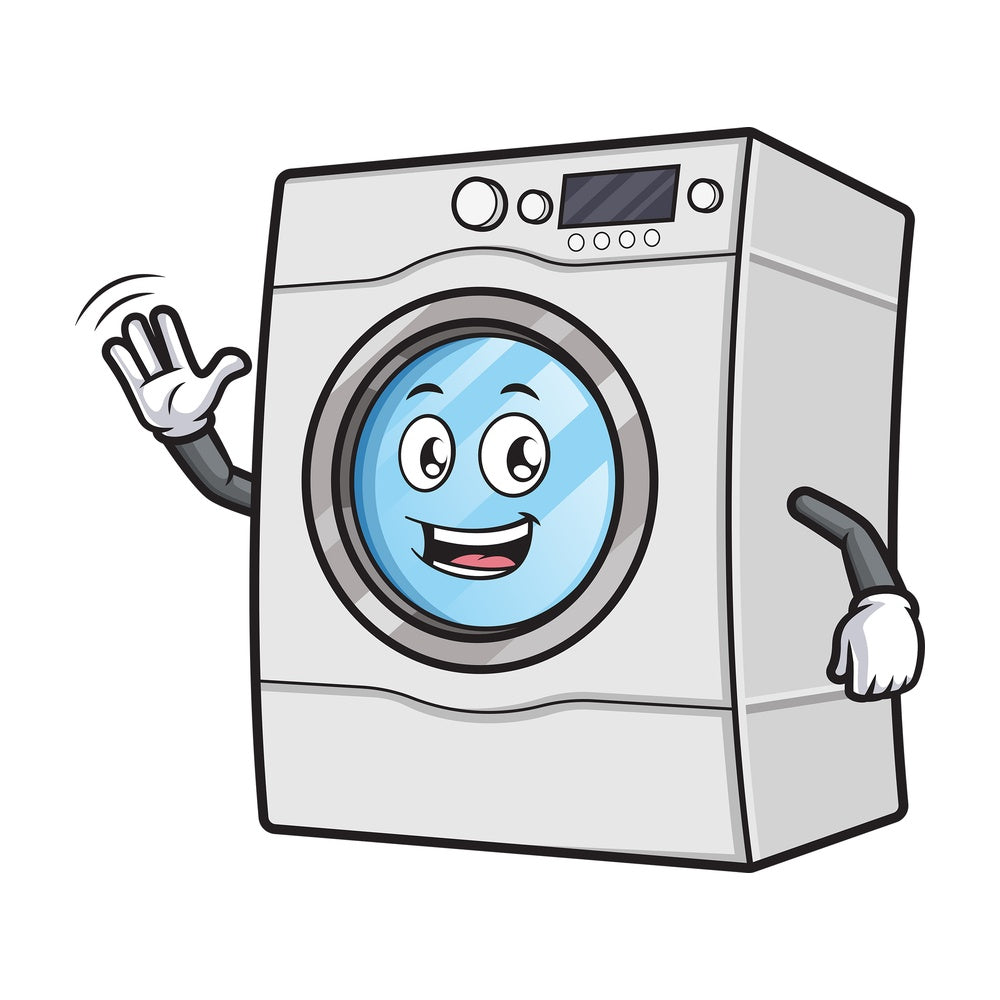 Happy washing machine character. PNG - JPG and vector EPS (infinitely scalable).