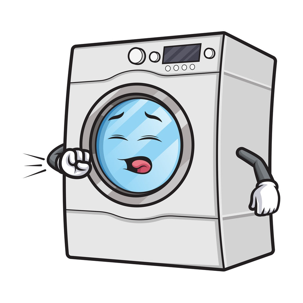 Coughing washing machine. PNG - JPG and vector EPS (infinitely scalable).