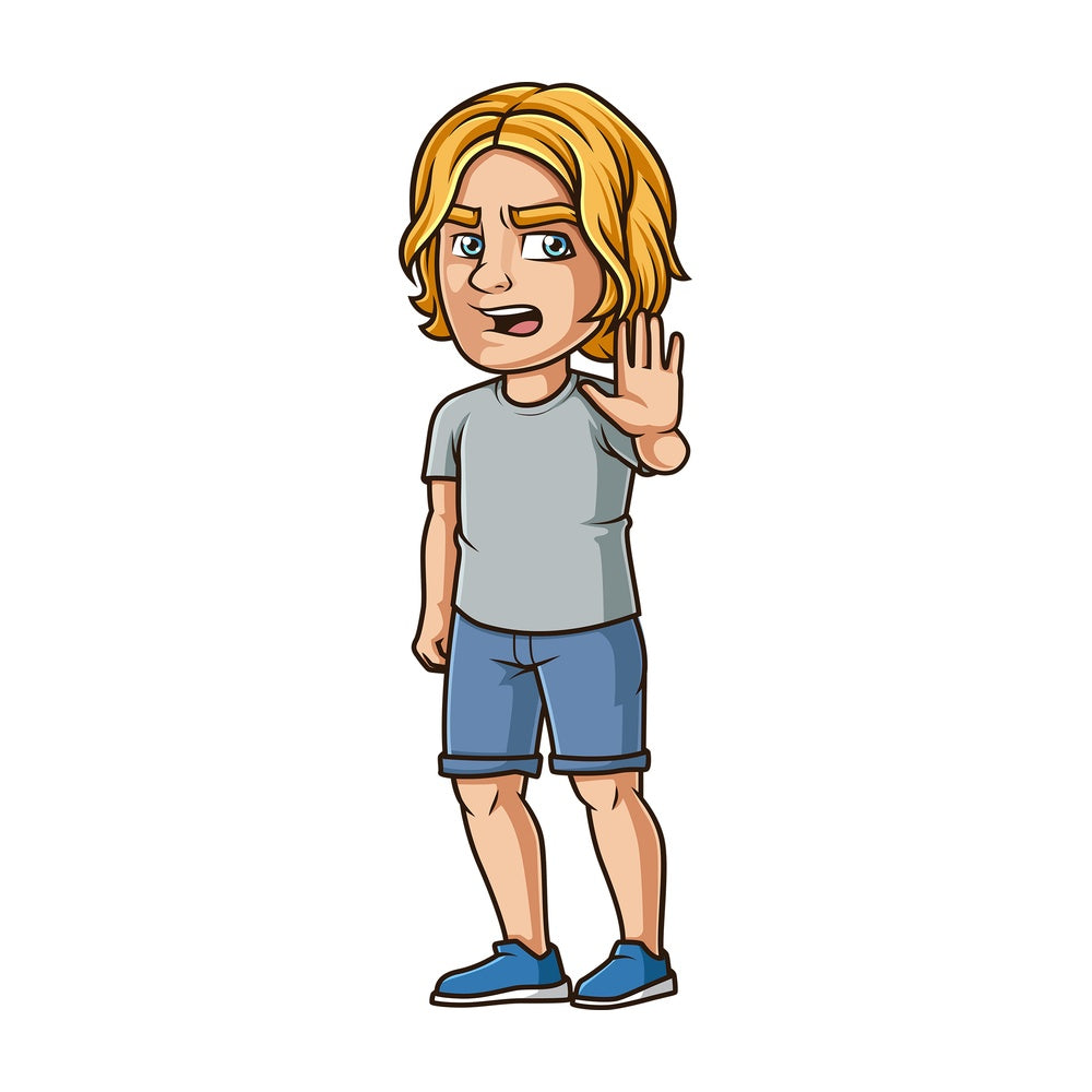 Angry man stop gesture. PNG - JPG and vector EPS (infinitely scalable).