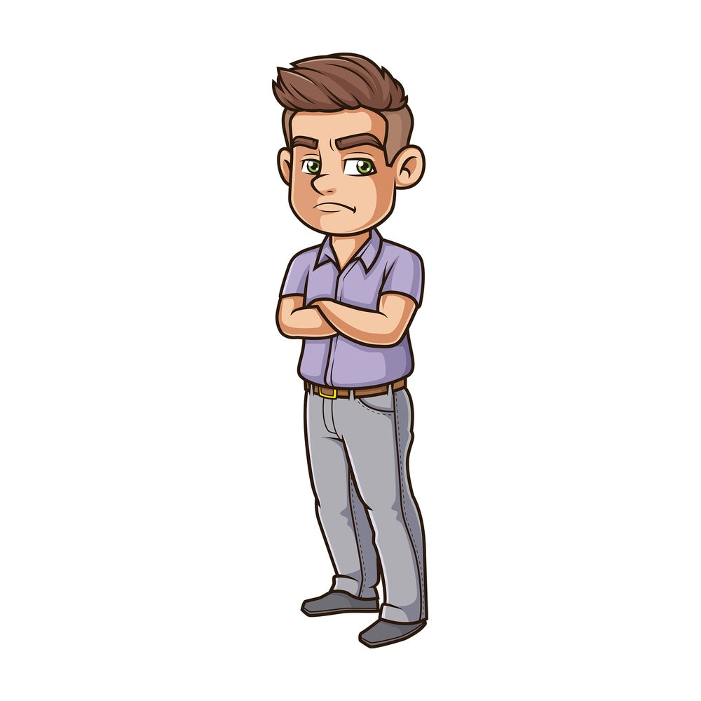Annoyed man. PNG - JPG and vector EPS (infinitely scalable).