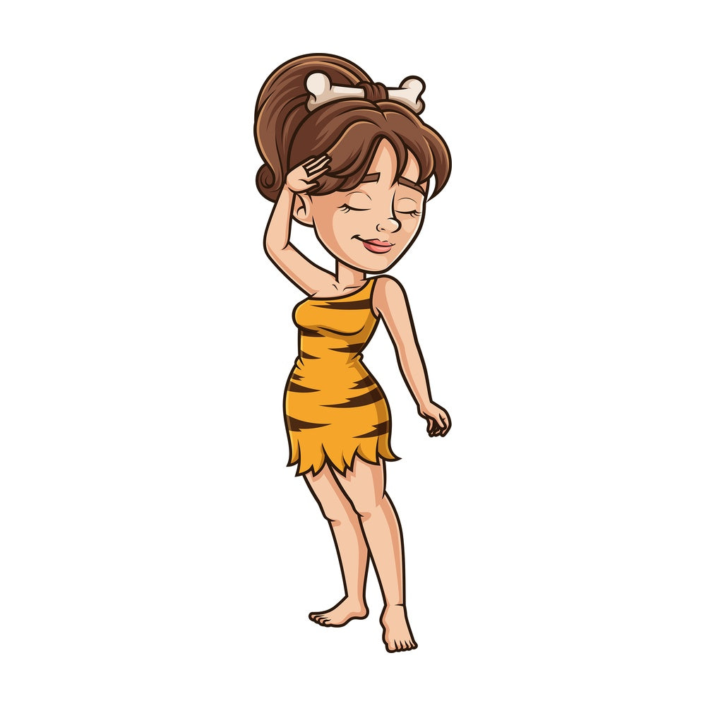 Cavewoman blocking the sun. PNG - JPG and vector EPS (infinitely scalable).