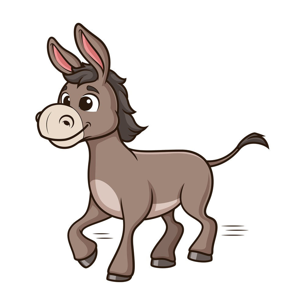 Donkey running. PNG - JPG and vector EPS (infinitely scalable).