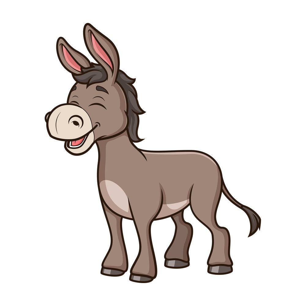 Happy donkey. PNG - JPG and vector EPS (infinitely scalable).