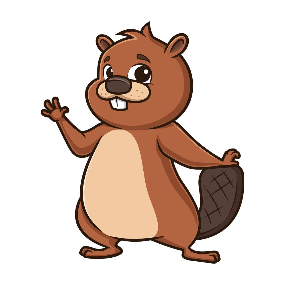 Happy beaver. PNG - JPG and vector EPS (infinitely scalable).