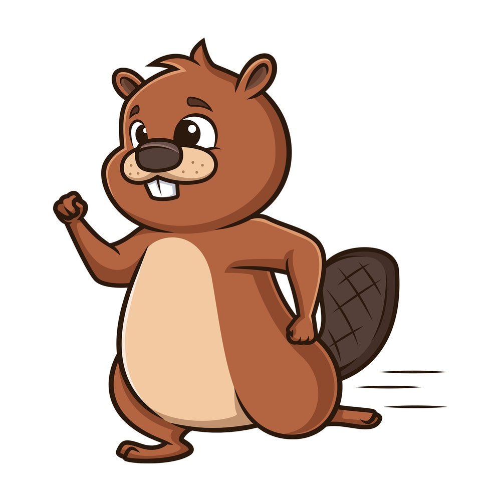 Beaver running. PNG - JPG and vector EPS (infinitely scalable).