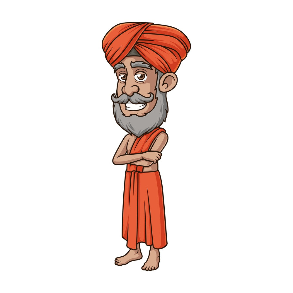 Friendly indian guru. PNG - JPG and vector EPS (infinitely scalable).