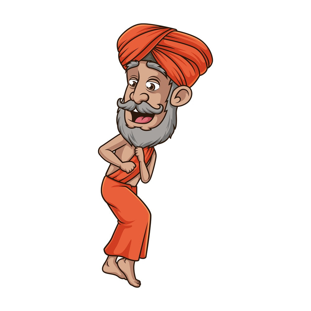 Scared indian guru. PNG - JPG and vector EPS (infinitely scalable).