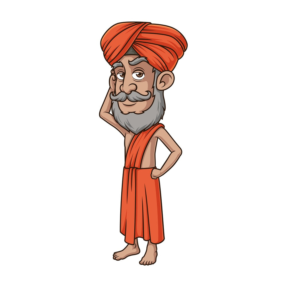 Indian guru thinking. PNG - JPG and vector EPS (infinitely scalable).