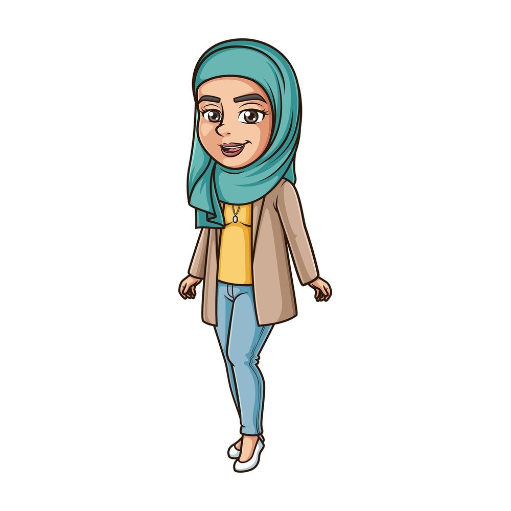 Modern muslim woman. PNG - JPG and vector EPS (infinitely scalable).