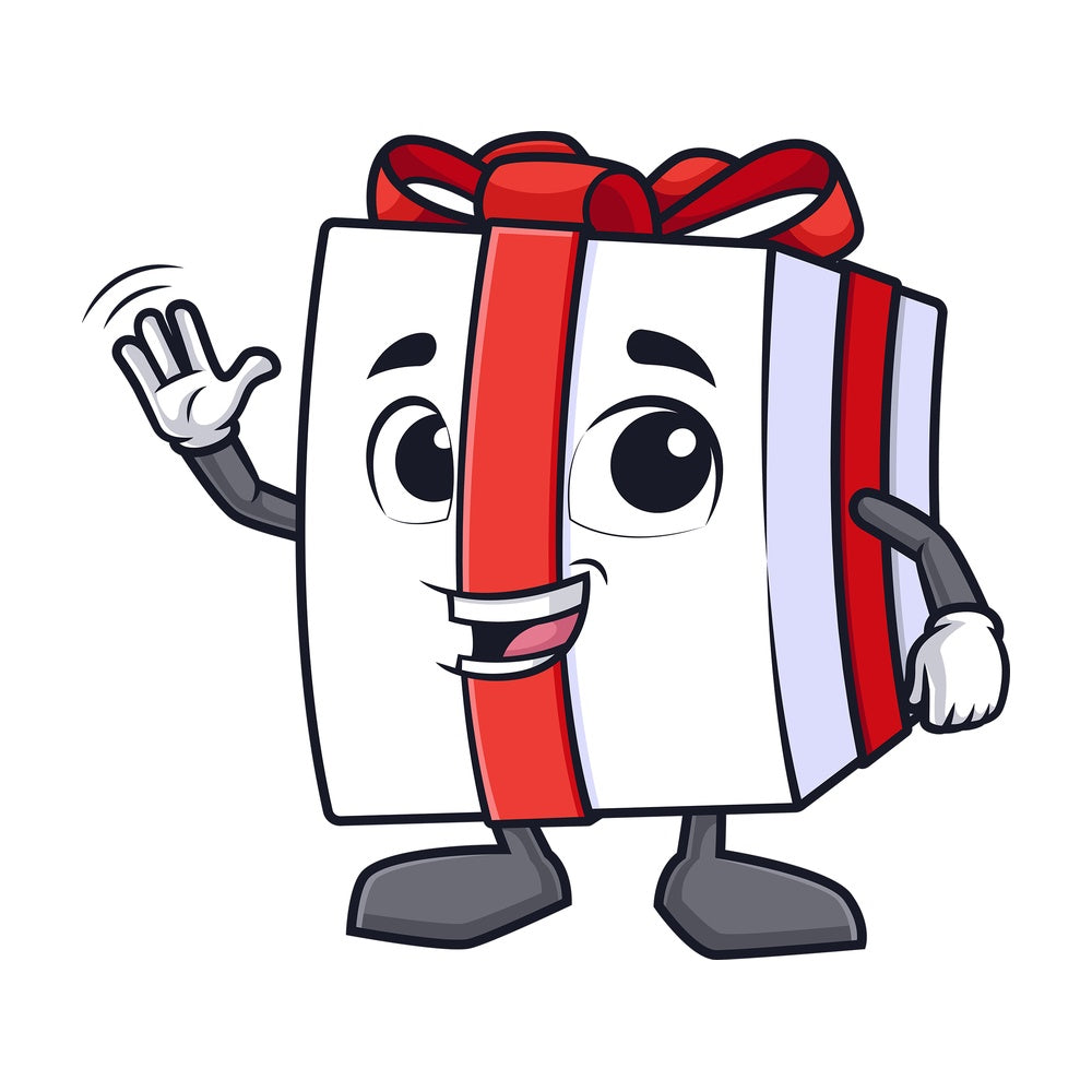 Gift box waving. PNG - JPG and vector EPS (infinitely scalable).