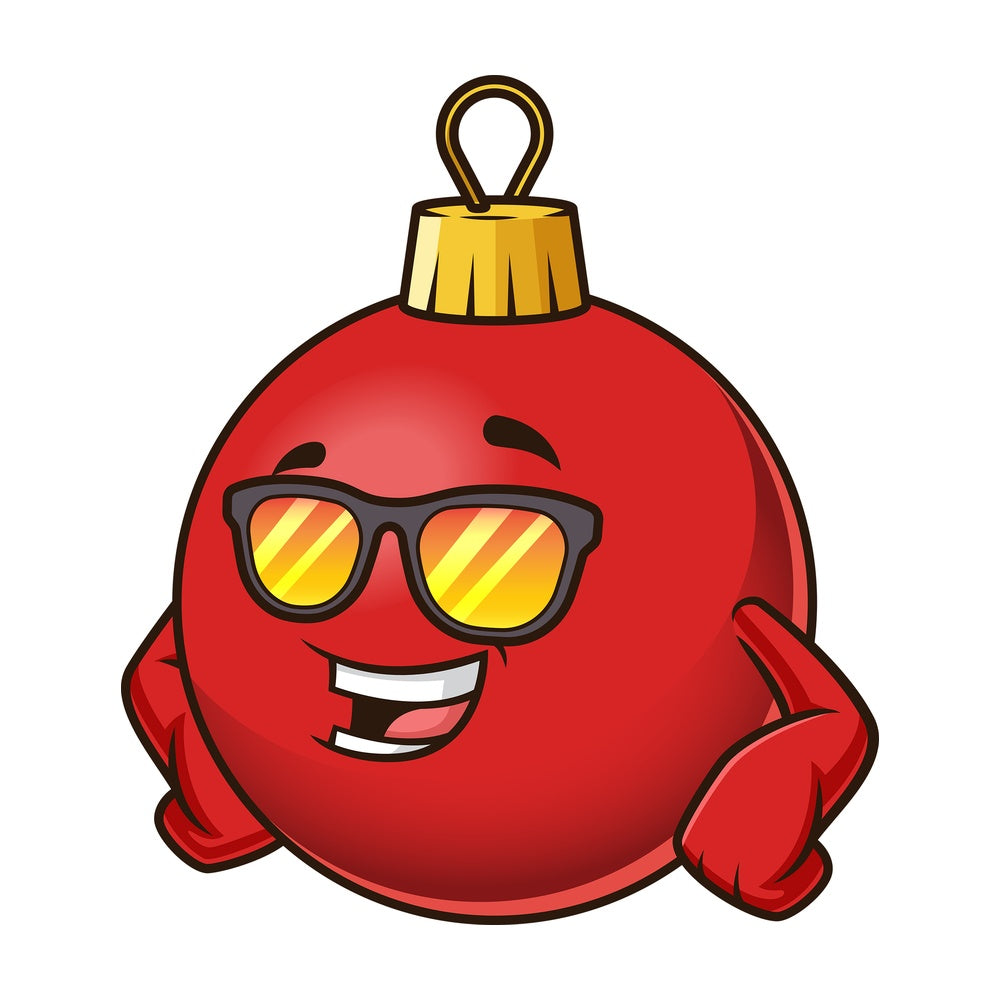 Cool christmas ball character. PNG - JPG and vector EPS (infinitely scalable).