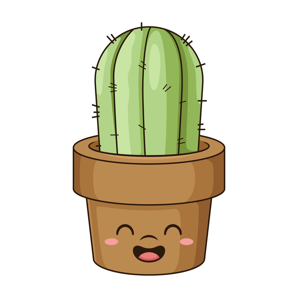 Kawaii cactus. PNG - JPG and vector EPS (infinitely scalable).