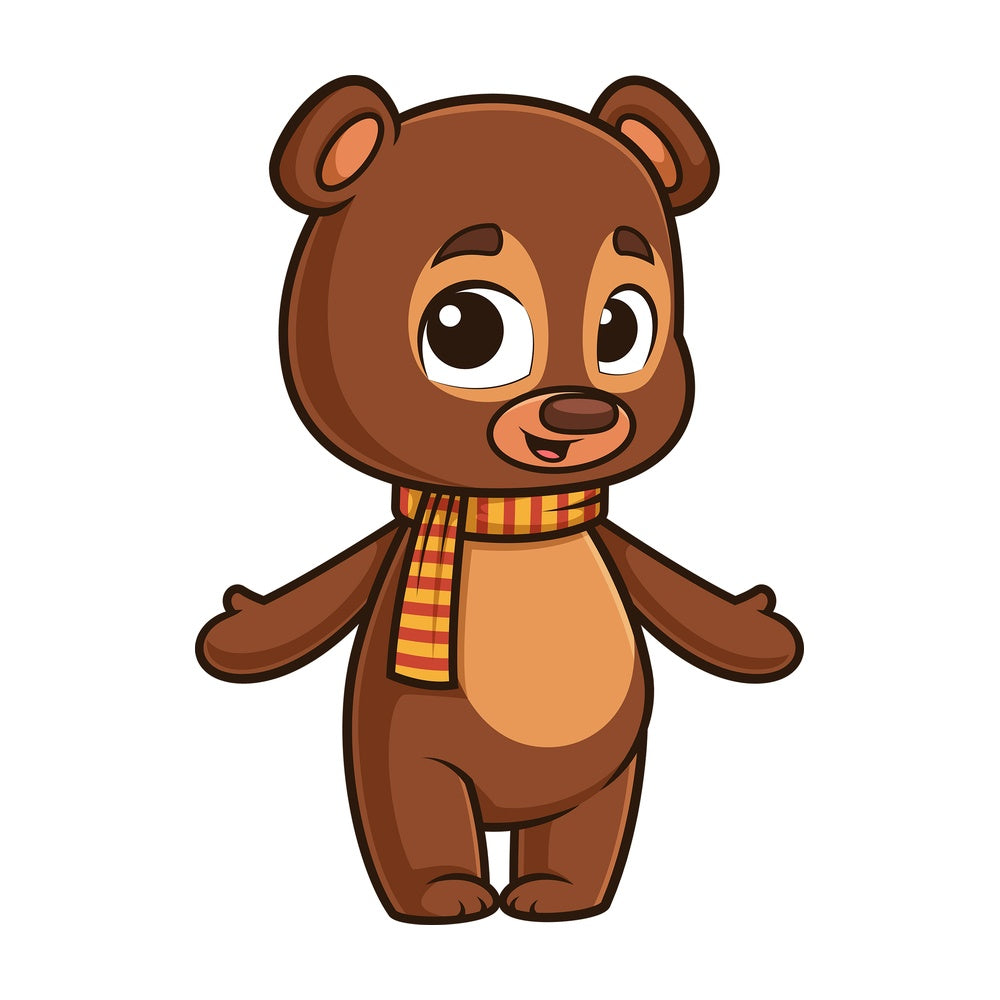 Welcoming autumn bear. PNG - JPG and vector EPS (infinitely scalable).