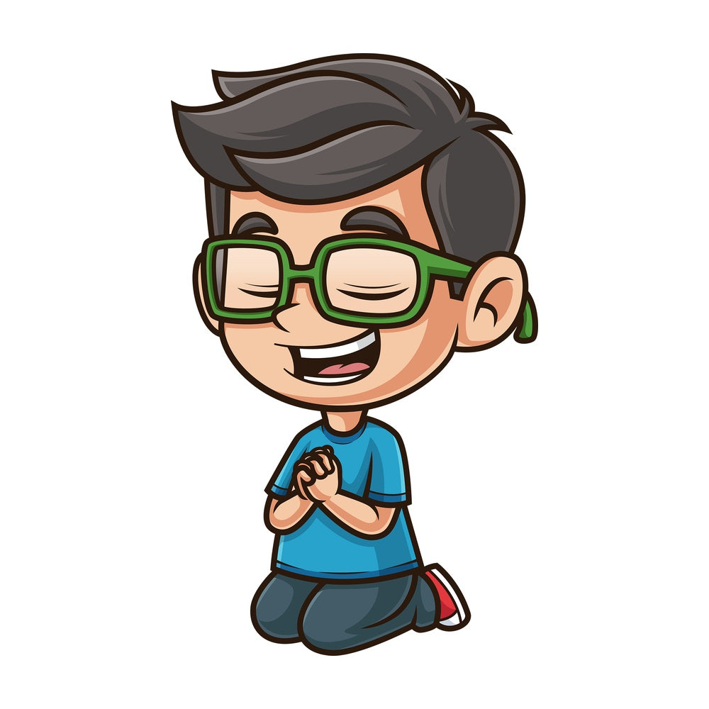 Kids praying. PNG - JPG and infinitely scalable vector EPS - on white or transparent background.
