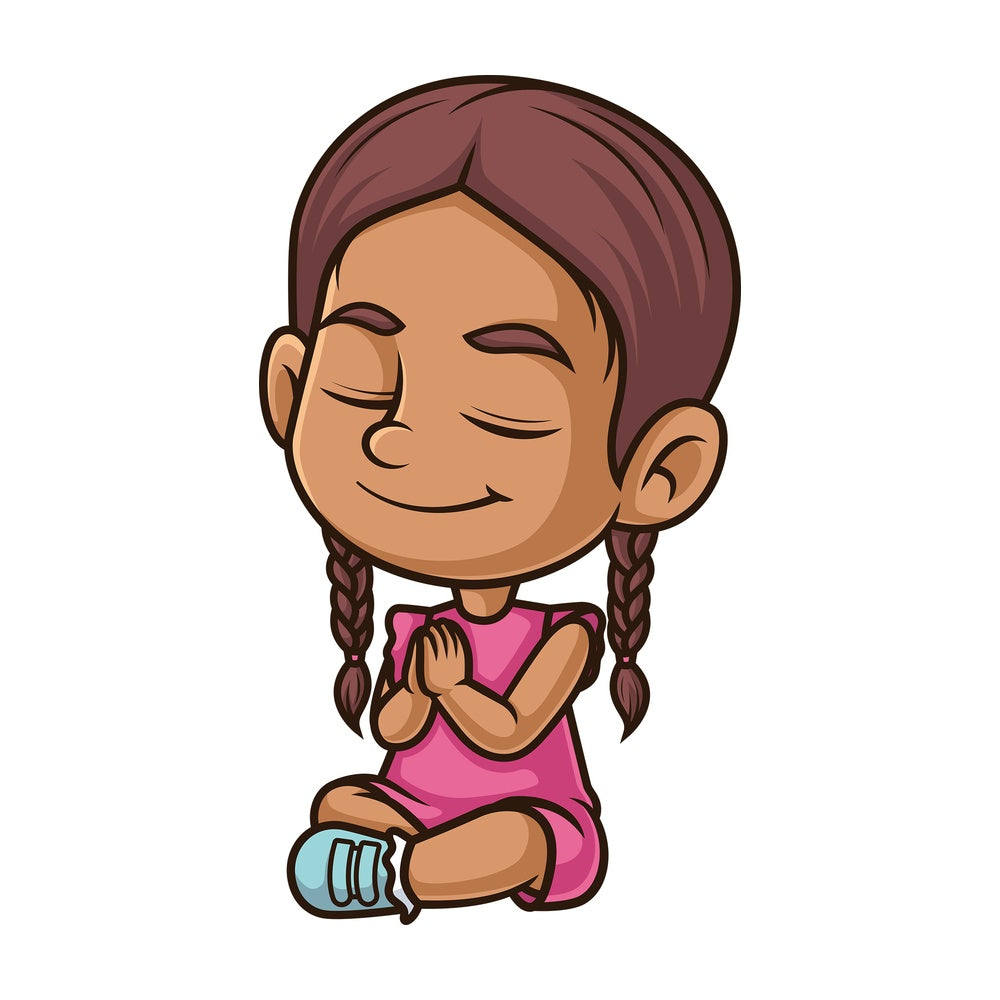 Hispanic girl praying. PNG - JPG and vector EPS (infinitely scalable).