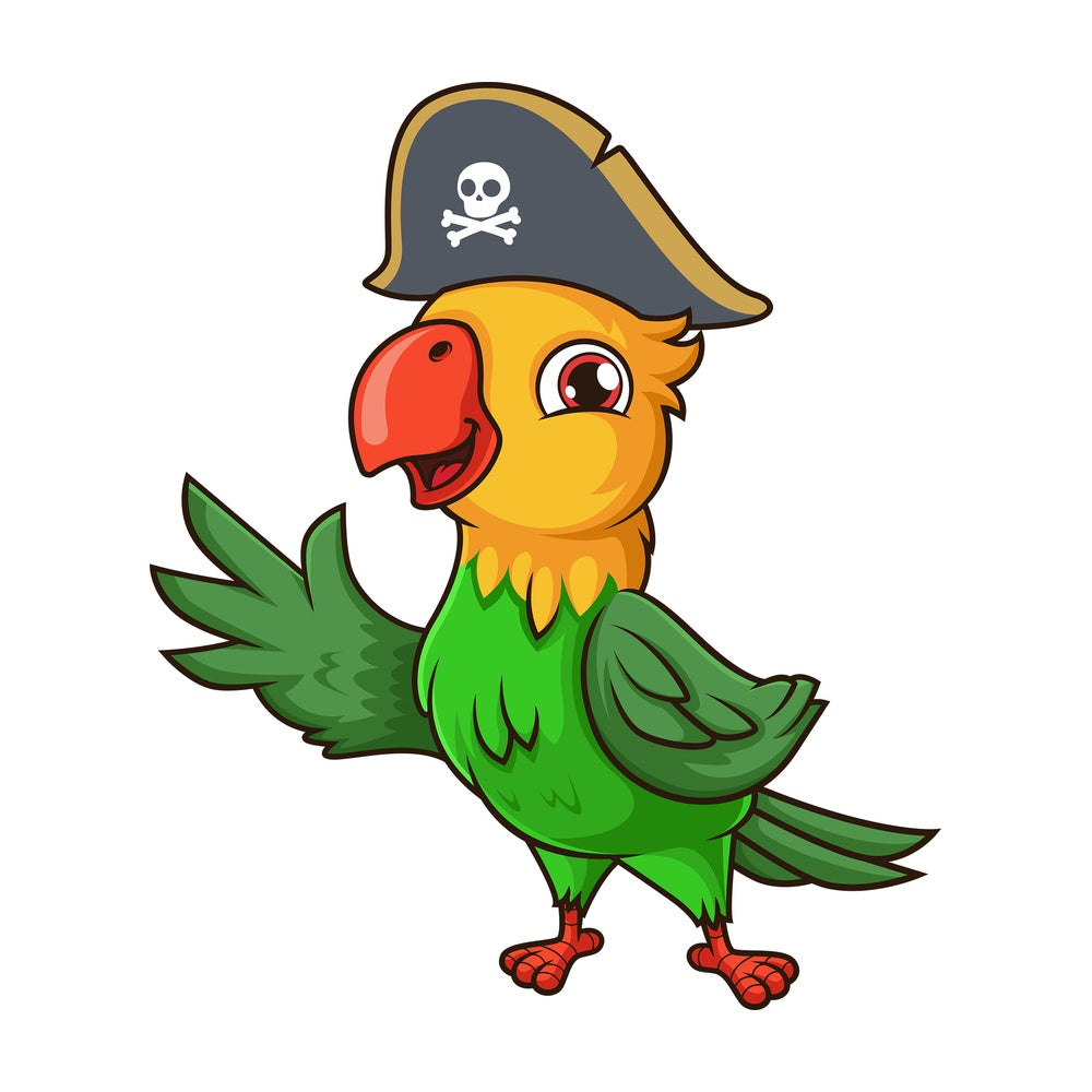 Pirate parrot. PNG - JPG and vector EPS file formats (infinitely scalable). Image isolated on transparent background.