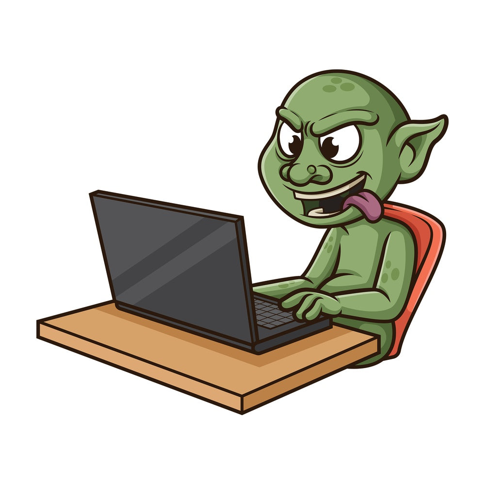 Internet troll. PNG - JPG and vector EPS file formats (infinitely scalable). Image isolated on transparent background.