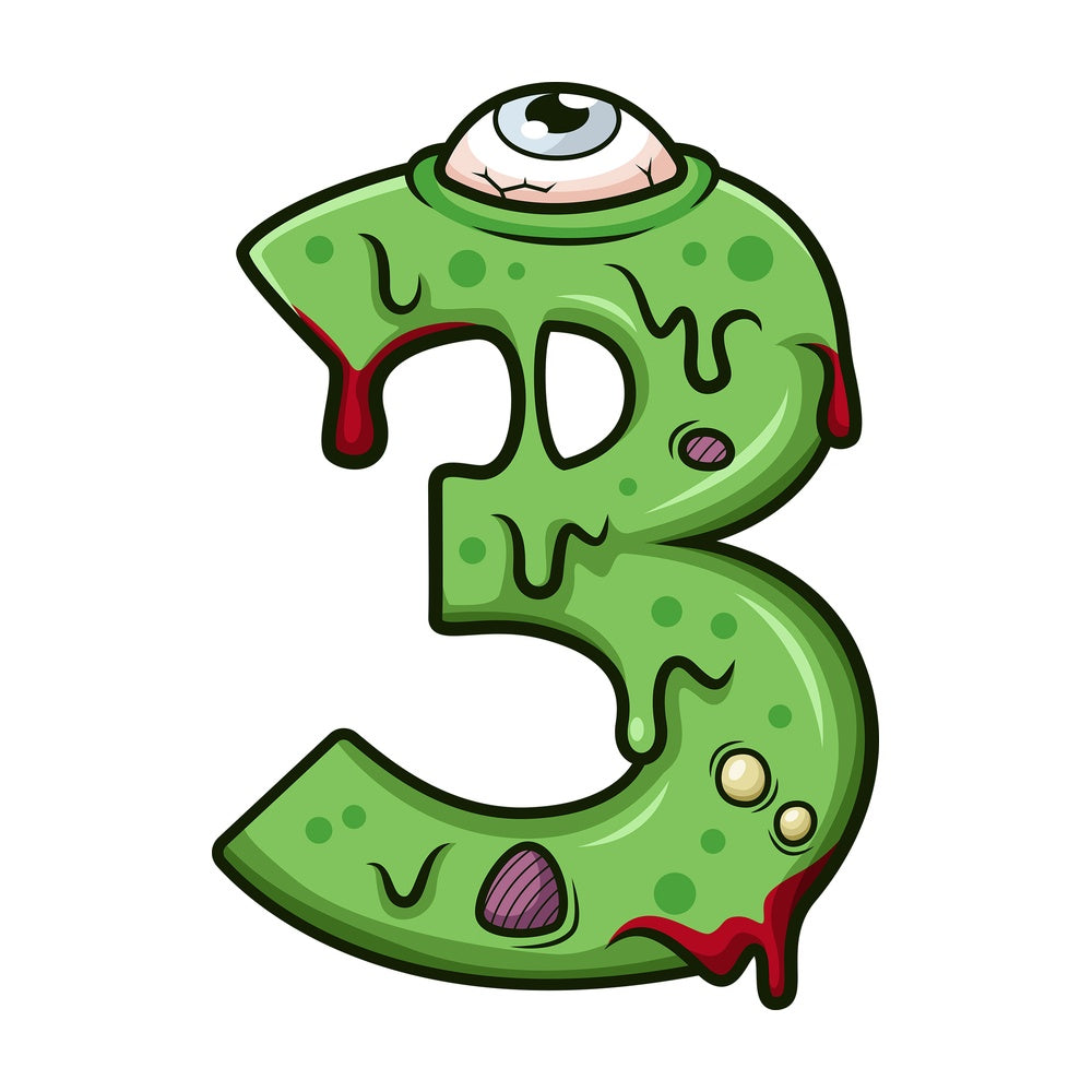 Zombie number 3. PNG - JPG and vector EPS file formats (infinitely scalable). Image isolated on transparent background.