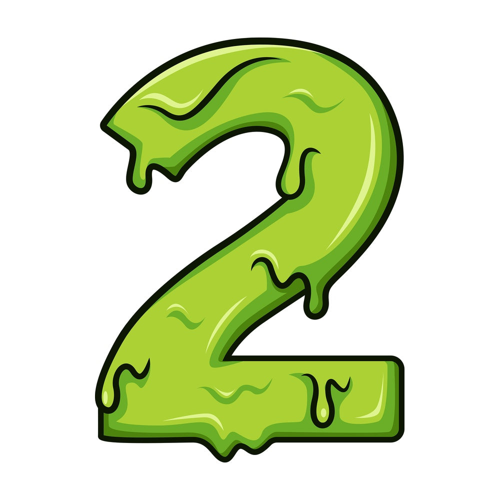 Slime number 2. PNG - JPG and vector EPS file formats (infinitely scalable). Image isolated on transparent background.