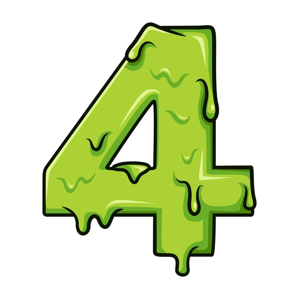 Slime number 4. PNG - JPG and vector EPS file formats (infinitely scalable). Image isolated on transparent background.