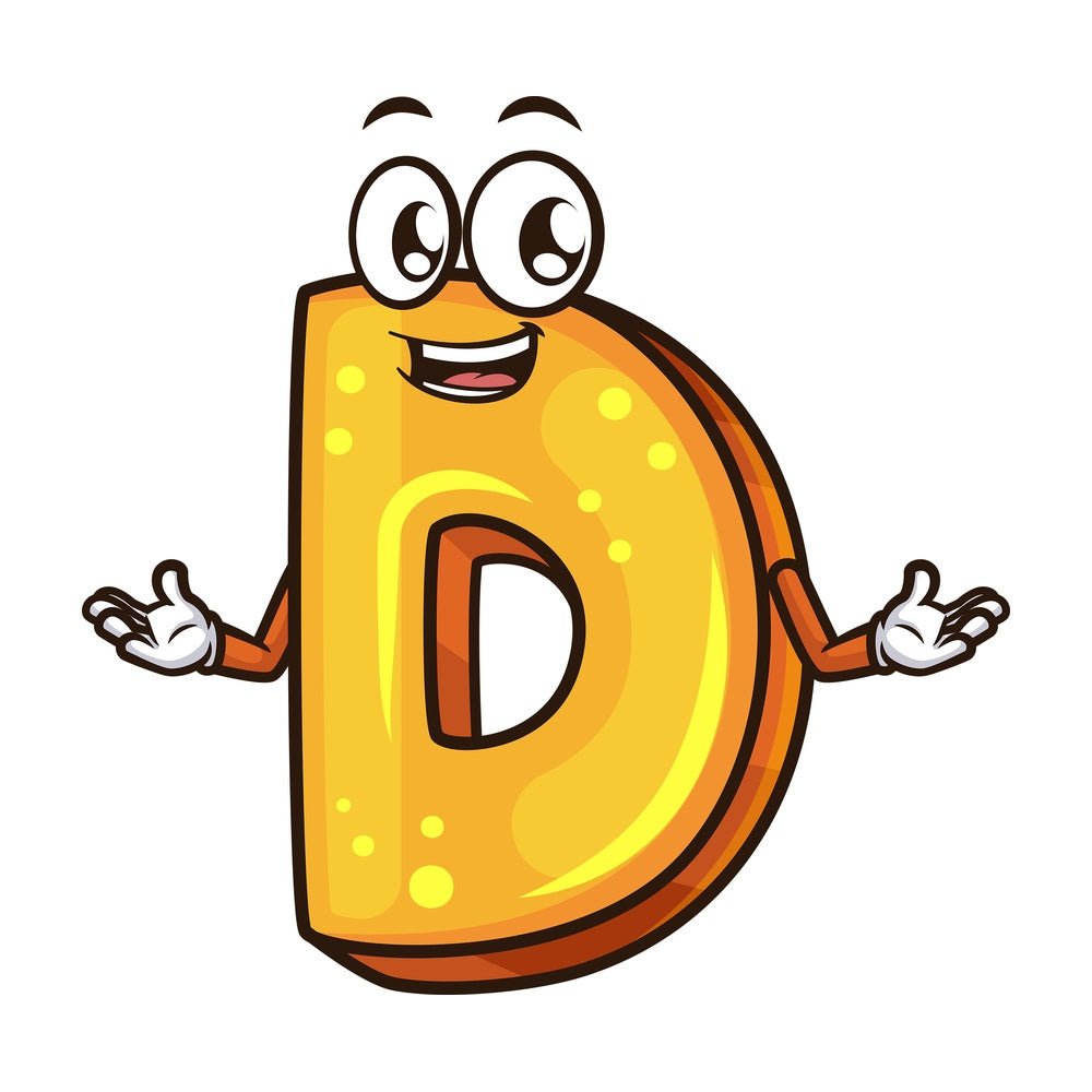 Cartoon letter d. PNG - JPG and vector EPS file formats (infinitely scalable). Image isolated on transparent background.