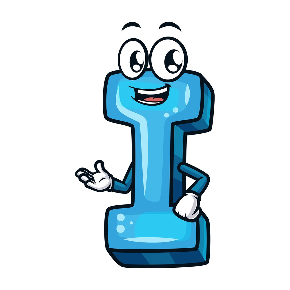 Cartoon letter i. PNG - JPG and vector EPS file formats (infinitely scalable). Image isolated on transparent background.