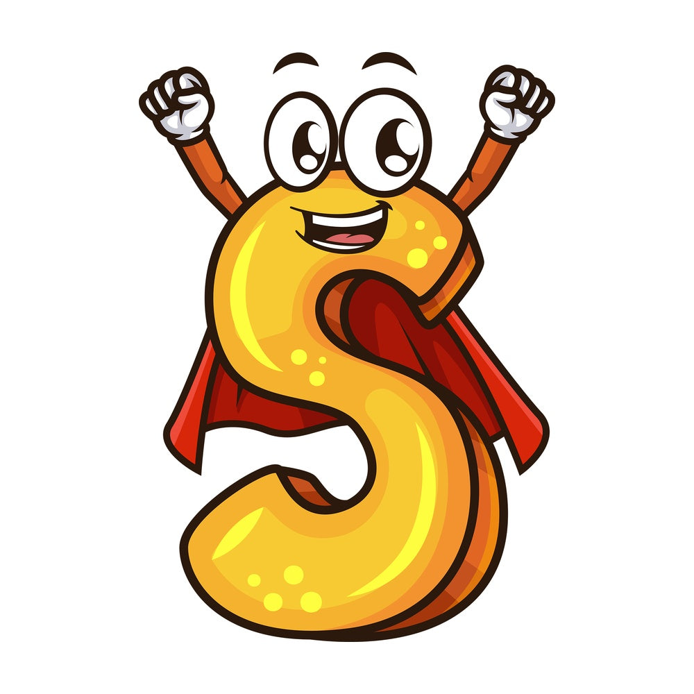 Cartoon letter s. PNG - JPG and vector EPS file formats (infinitely scalable). Image isolated on transparent background.