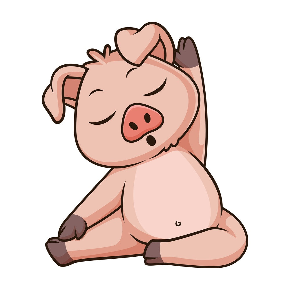 Pig doing yoga. PNG - JPG and vector EPS (infinitely scalable).