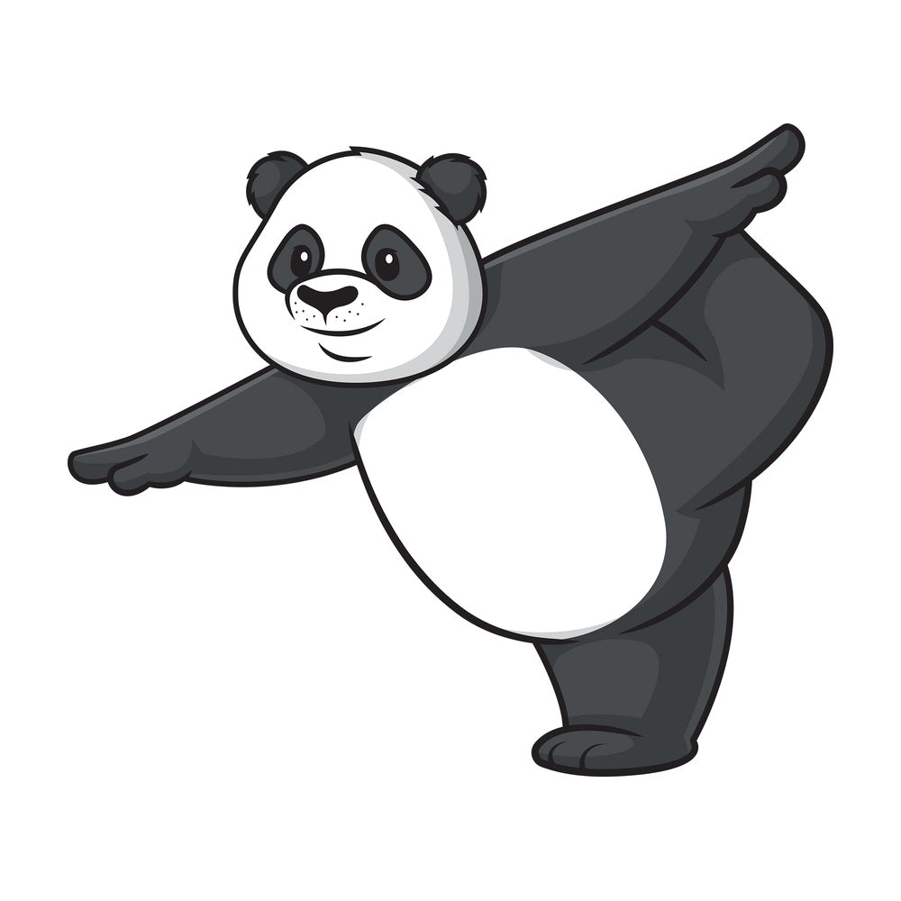 Panda doing yoga. PNG - JPG and vector EPS (infinitely scalable).