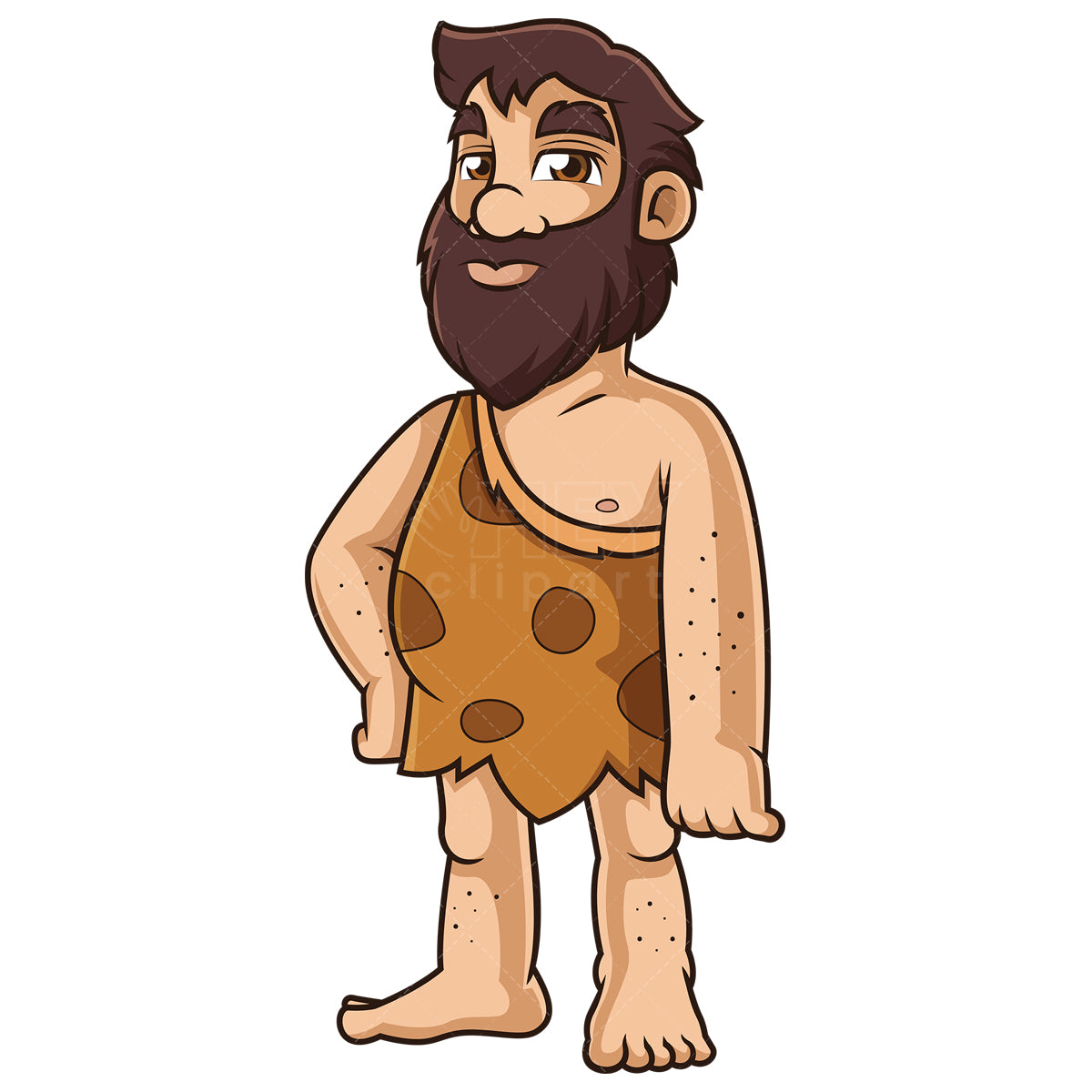 Royalty-free stock vector illustration of a caucasian caveman.