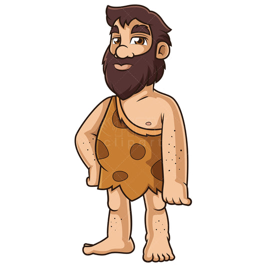 Royalty-free stock vector illustration of a caucasian caveman.