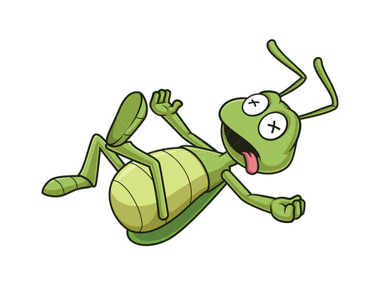 Royalty-free stock vector illustration of a dead cricket.