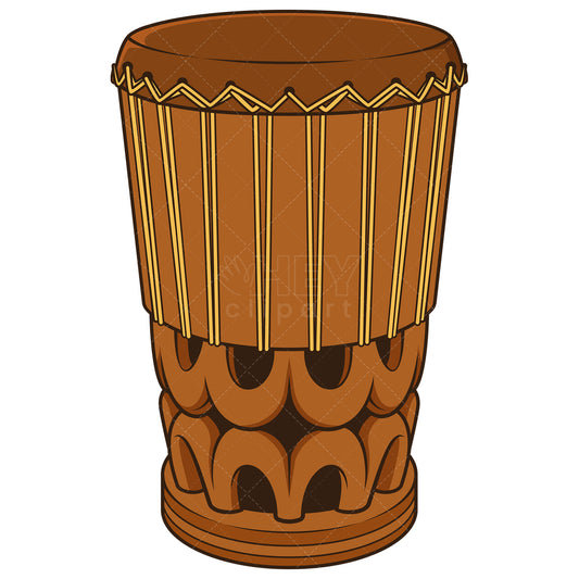 Royalty-free stock vector illustration of a hawaiian pahu drum.