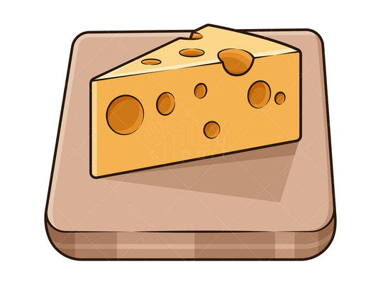 Royalty-free stock vector illustration of a piece of yellow cheese.
