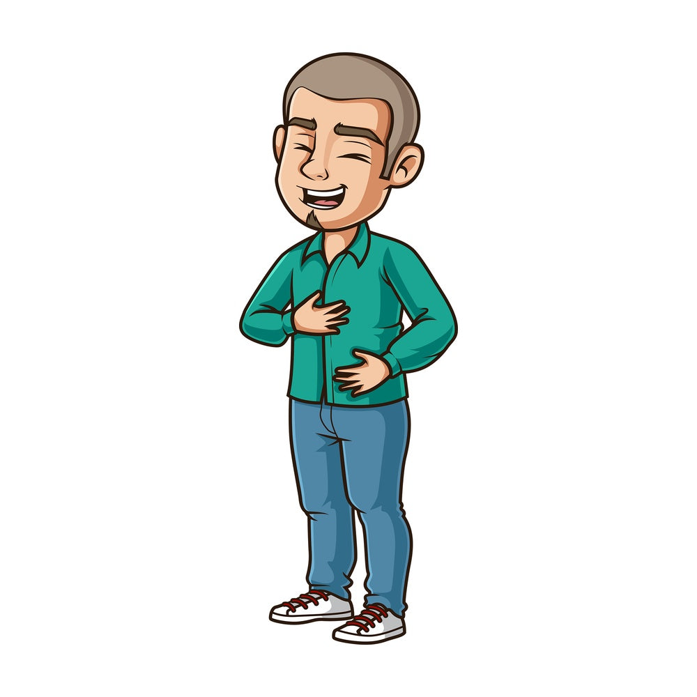 Hispanic man laughing. PNG - JPG and vector EPS (infinitely scalable).