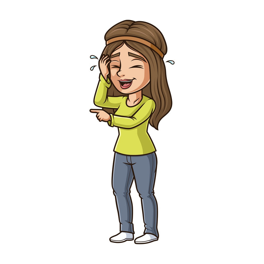 Woman cracking up. PNG - JPG and vector EPS (infinitely scalable).