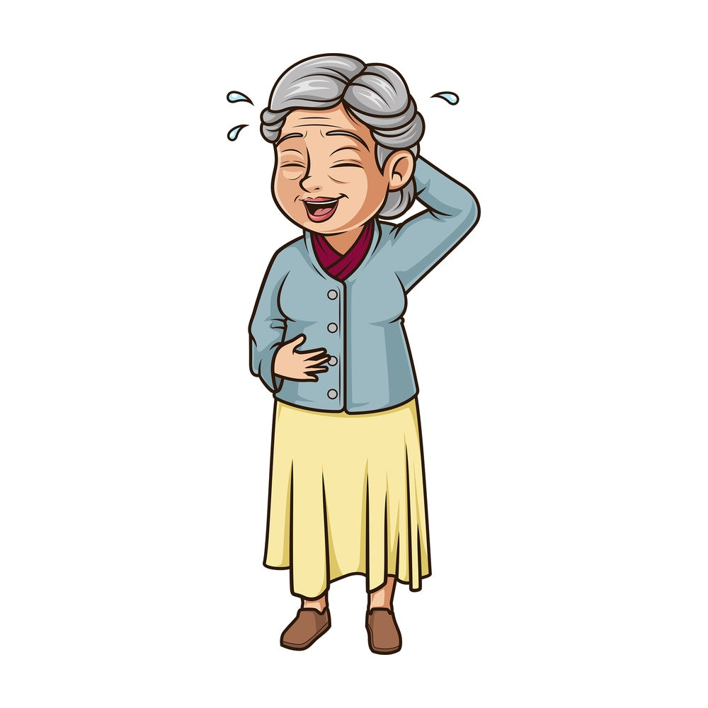 Old woman laughing. PNG - JPG and vector EPS (infinitely scalable).