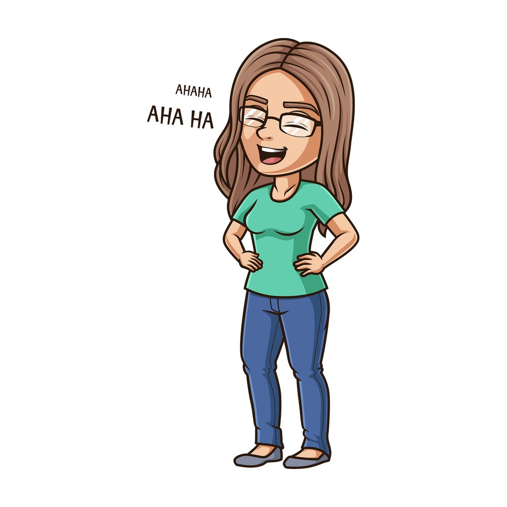 Young girl laughing. PNG - JPG and vector EPS (infinitely scalable).