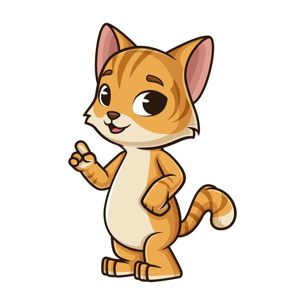 Cat pointing up. PNG - JPG and vector EPS (infinitely scalable).