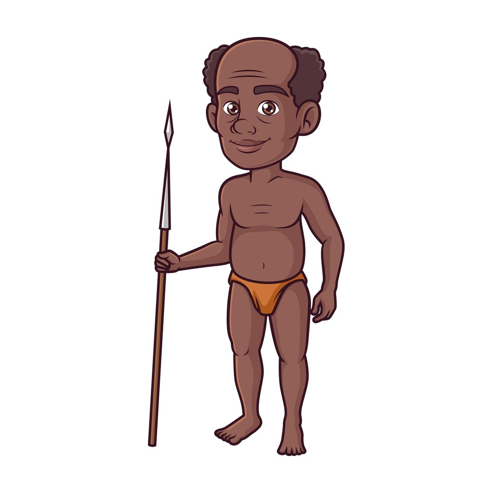 Old man bushman. PNG - JPG and vector EPS (infinitely scalable).